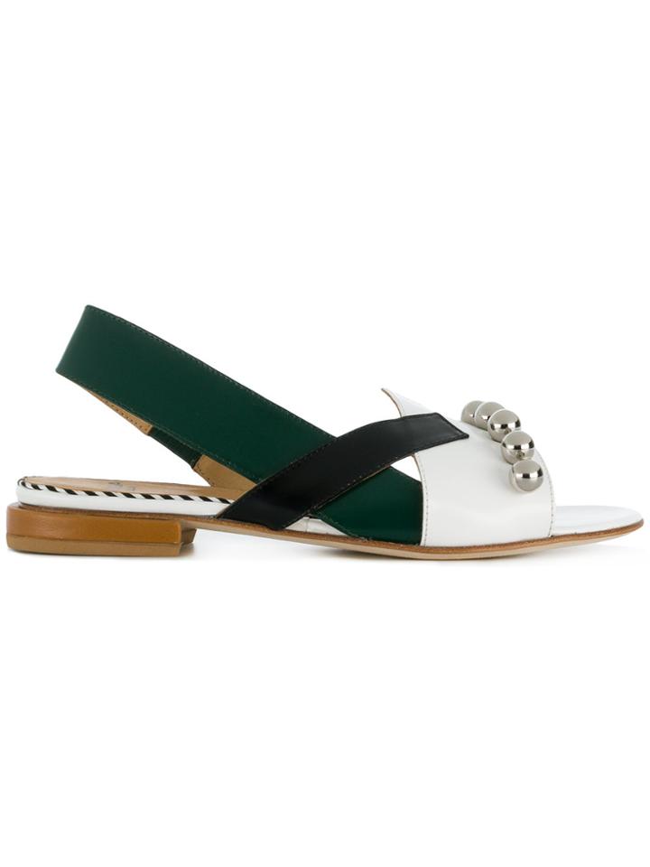 Toga Pulla Asymmetric Sling-back Sandals - Green