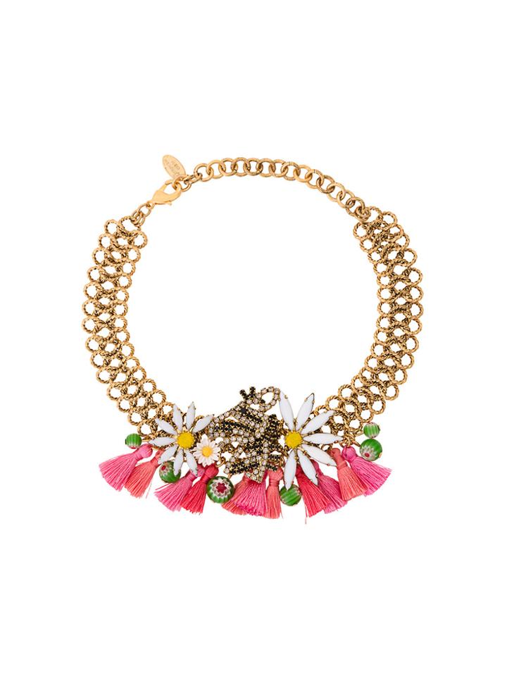Elizabeth Cole Tassel Detail Choker - Metallic
