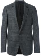 Lanvin Small Check Blazer, Men's, Size: 50, Grey, Polyester/cupro/wool