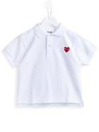 Comme Des Garçons Play Kids Classic Polo Shirt, Boy's, Size: 6 Yrs, White