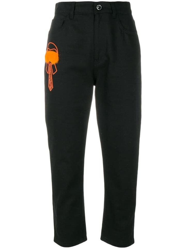 Fendi Karlito Straight Cropped Jeans - Black
