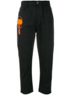 Fendi Karlito Straight Cropped Jeans - Black