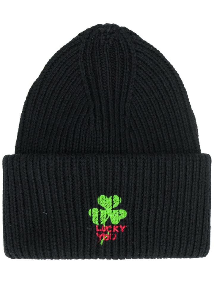 Philosophy Di Lorenzo Serafini Clover Ribbed Knit Beanie - Black
