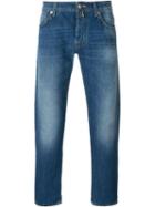 Jacob Cohen Straight Leg Jeans, Men's, Size: 38, Blue, Cotton/linen/flax