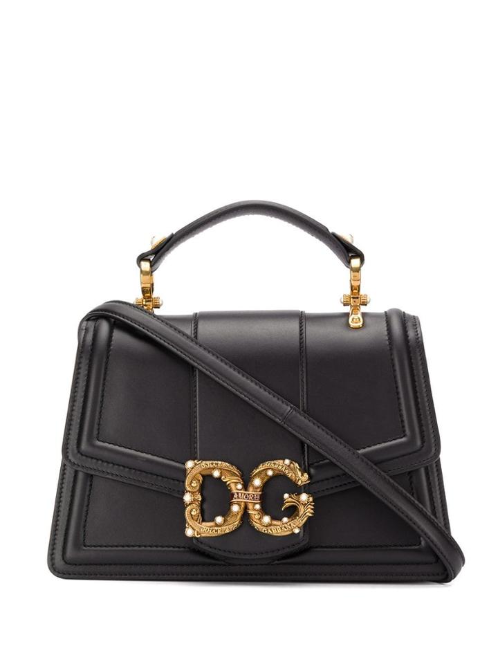 Dolce & Gabbana Logo Embellished Tote Bag - Black