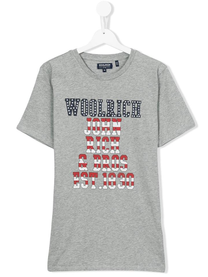 Woolrich Kids Printed T-shirt, Boy's, Size: 14 Yrs, Grey