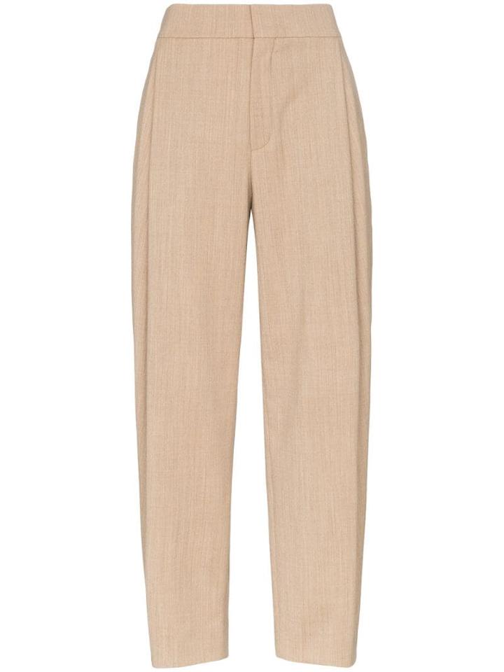 Chloé Flannel Carrot Pants - Neutrals