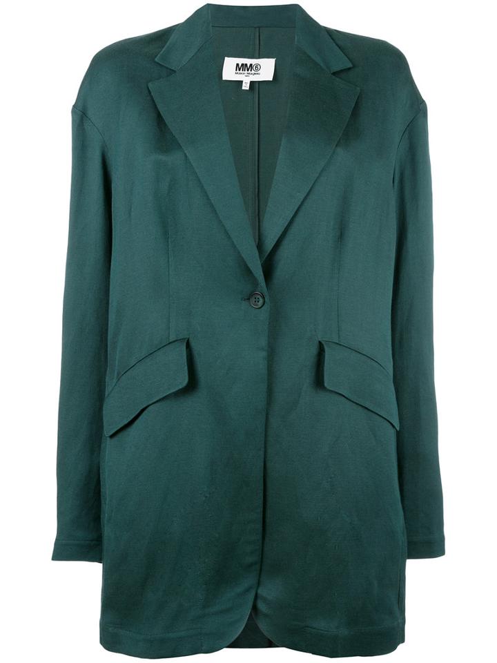 Mm6 Maison Margiela Panama Over Jacket, Women's, Size: 46, Green, Linen/flax/viscose