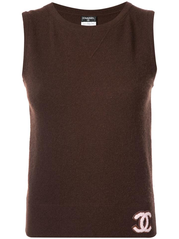 Chanel Vintage Sleeveless Cashmere Top - Brown