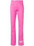 Msgm Distressed Straight Jeans - Pink