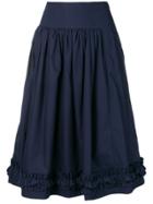 Molly Goddard Navy Pleated Skirt - Blue