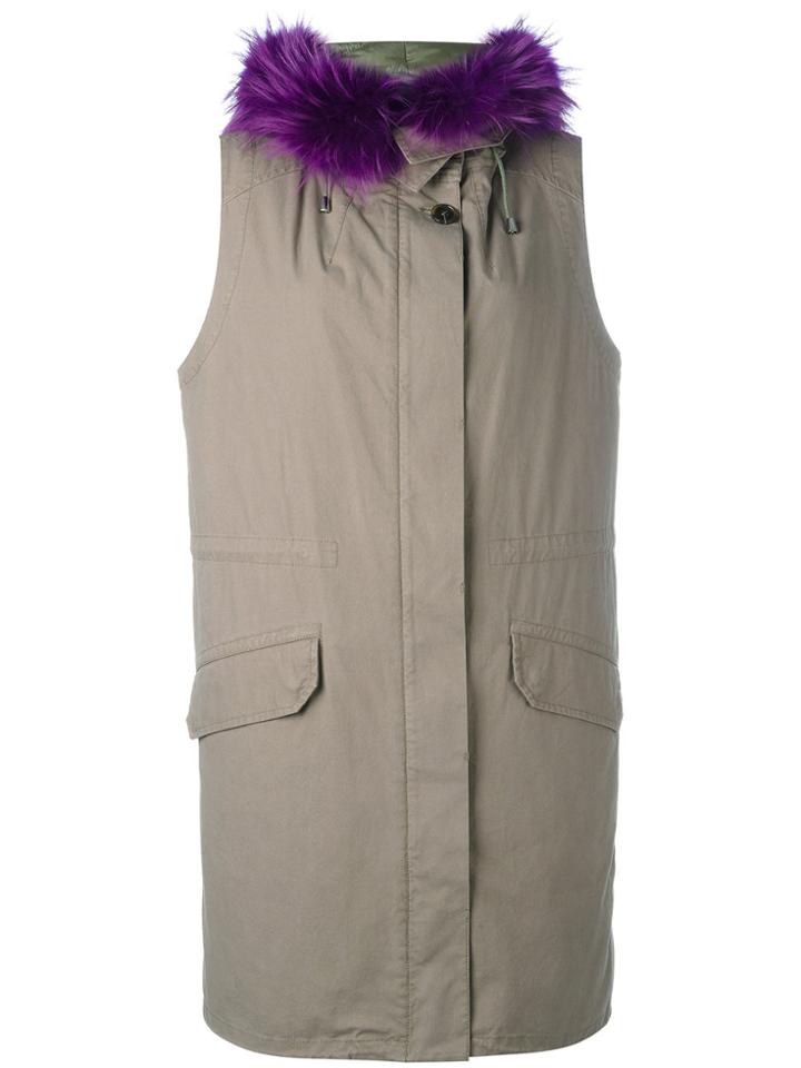 Army Yves Salomon Hooded Gilet - Green