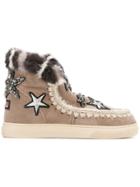 Mou Fur Stars Sneakers - Nude & Neutrals