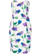 Christian Dior Pre-owned Strapless Floral Print Dress - White