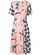 Paul Smith Pacific Floral V-neck Dress - Pink & Purple