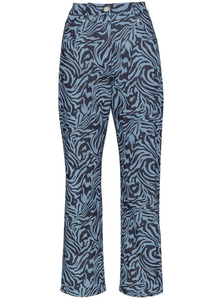 Miaou Swirl Print Jeans - Blue