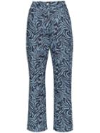 Miaou Swirl Print Jeans - Blue