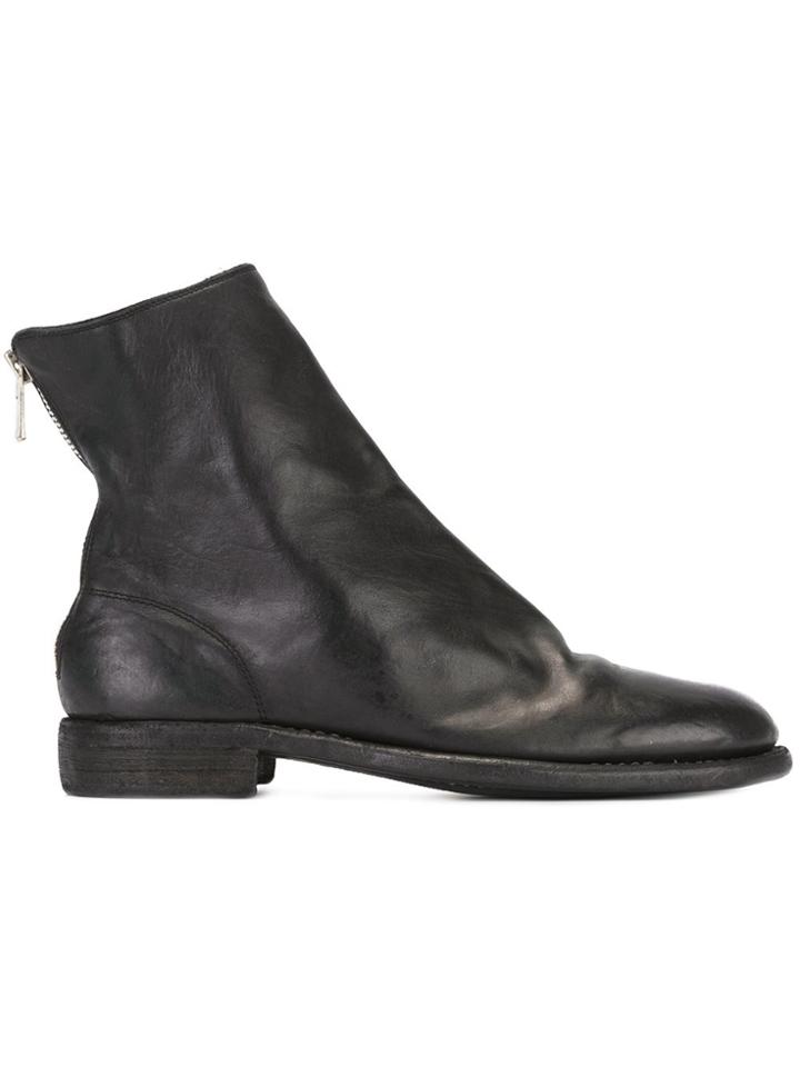 Guidi Full Grain Back Zip Boot - Black