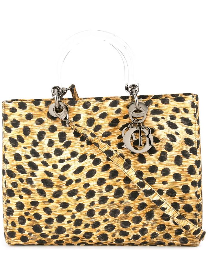 Christian Dior Vintage Lady Dior Leopard 2way Hand Bag - Brown