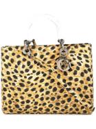 Christian Dior Vintage Lady Dior Leopard 2way Hand Bag - Brown