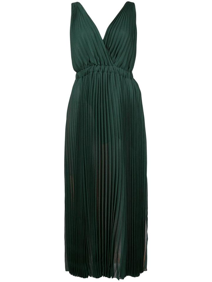 Fendi Two Tone Pleated Dress - Green