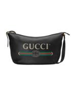 Gucci Gucci Print Half-moon Hobo Bag - Black