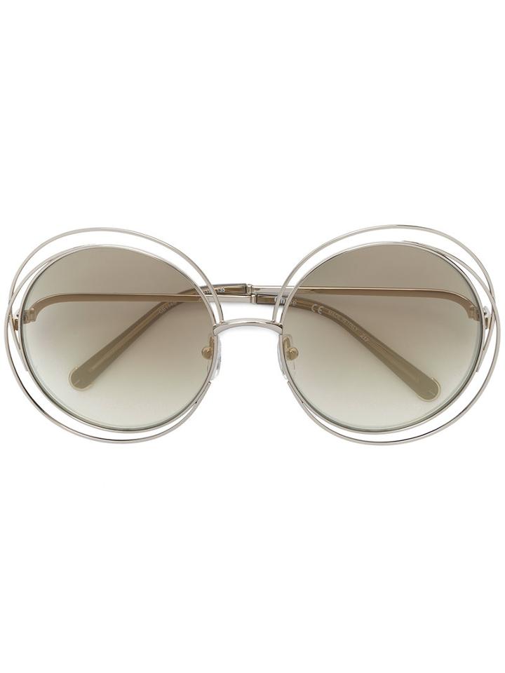 Chloe Eyewear - Carlina Sunglasses - Women - Acetate/metal - 58, Nude/neutrals, Acetate/metal