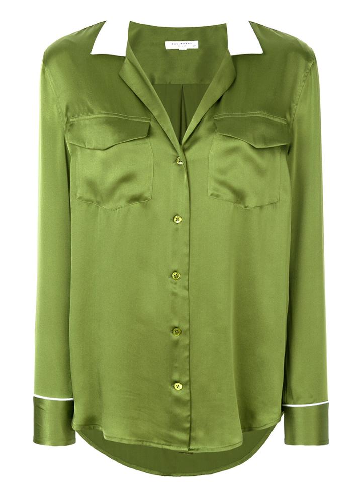 Equipment Contrast Collar Shirt - Green