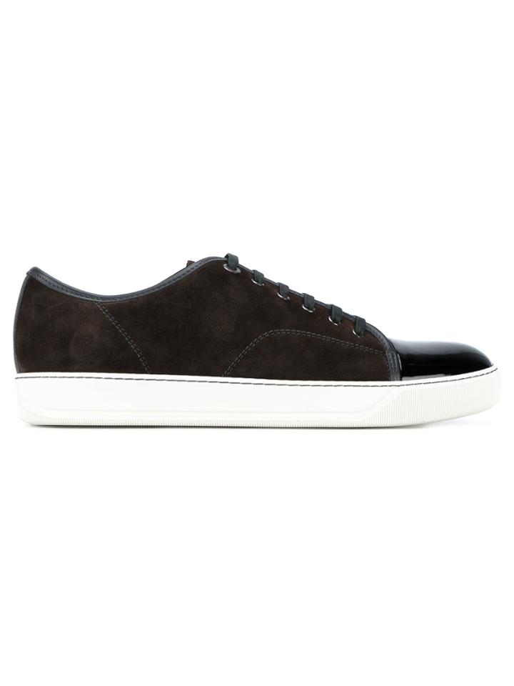 Lanvin Brown Toe Capped Sneakers - Grey