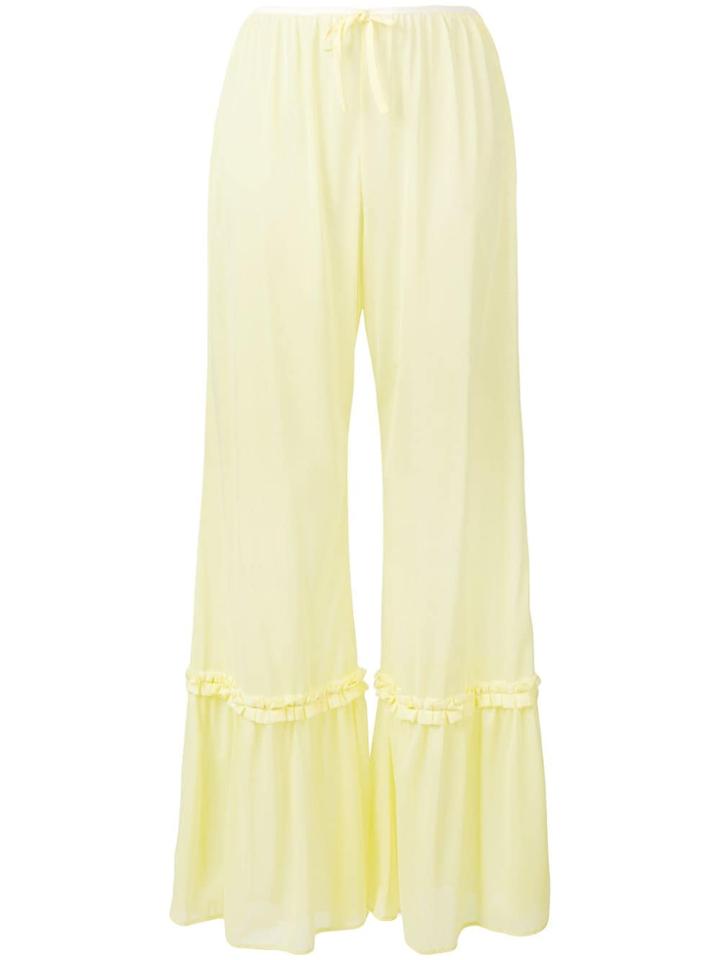 Miu Miu Sheer Panelled Flare Trousers - Yellow