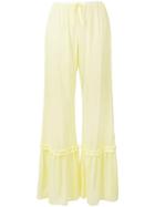 Miu Miu Sheer Panelled Flare Trousers - Yellow