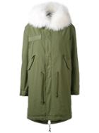 Mr & Mrs Italy - Army Long Parka - Women - Cotton/polyester/leather/racoon Fur - Xxs, Green, Cotton/polyester/leather/racoon Fur