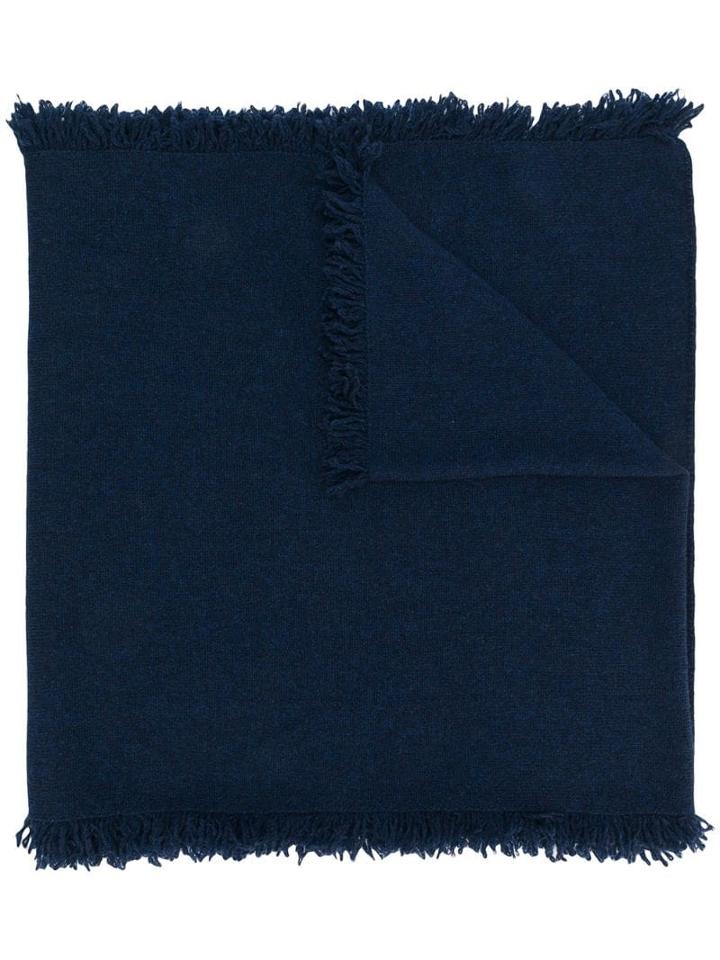 Pringle Of Scotland Fringed Cashmere Scarf - Blue