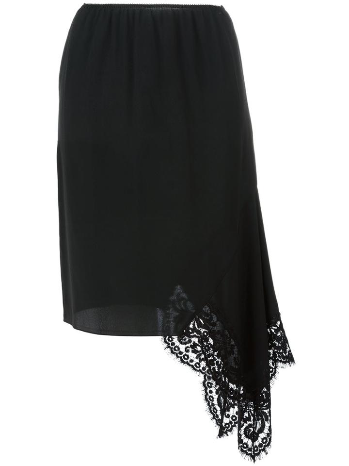 No21 Lace Detail Midi Skirt, Women's, Size: 44, Black, Acetate/viscose/silk/polyamide