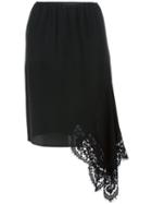 No21 Lace Detail Midi Skirt, Women's, Size: 44, Black, Acetate/viscose/silk/polyamide