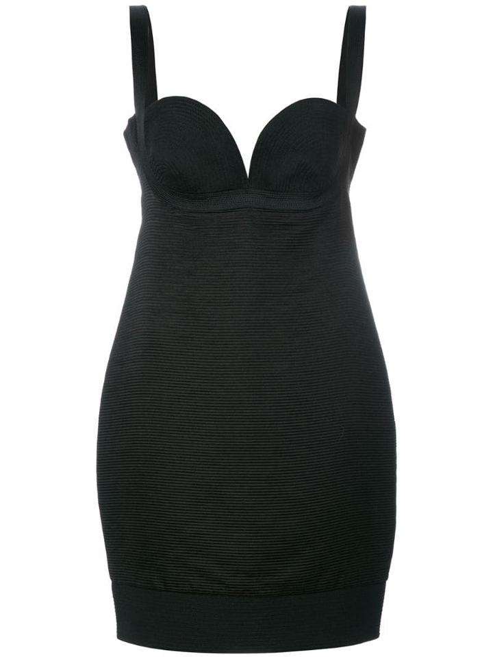 Versace Pre-owned Ribbed Cocktail Dress - Black