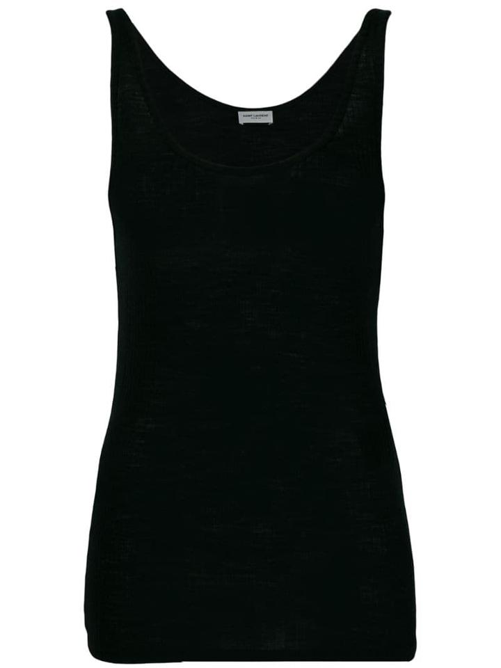 Saint Laurent Wool Tank Top - Black