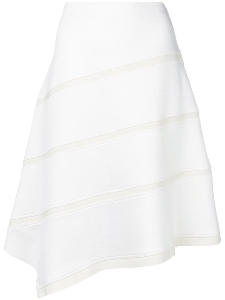 Jil Sander Navy Asymmetric Midi Skirt - White