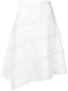 Jil Sander Navy Asymmetric Midi Skirt - White