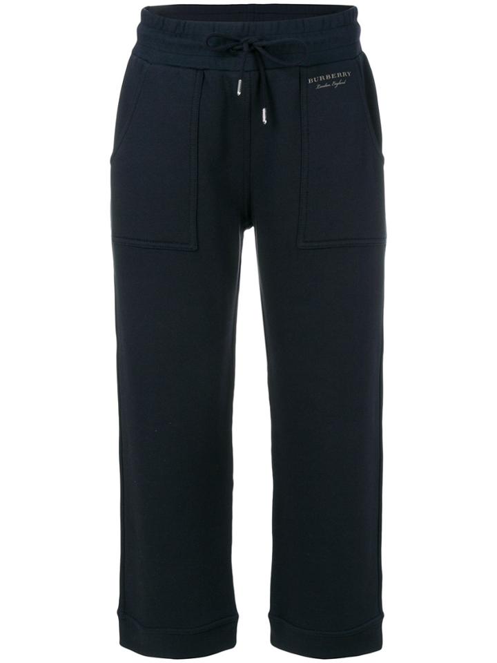 Burberry Cropped Jogging Bottoms - Blue