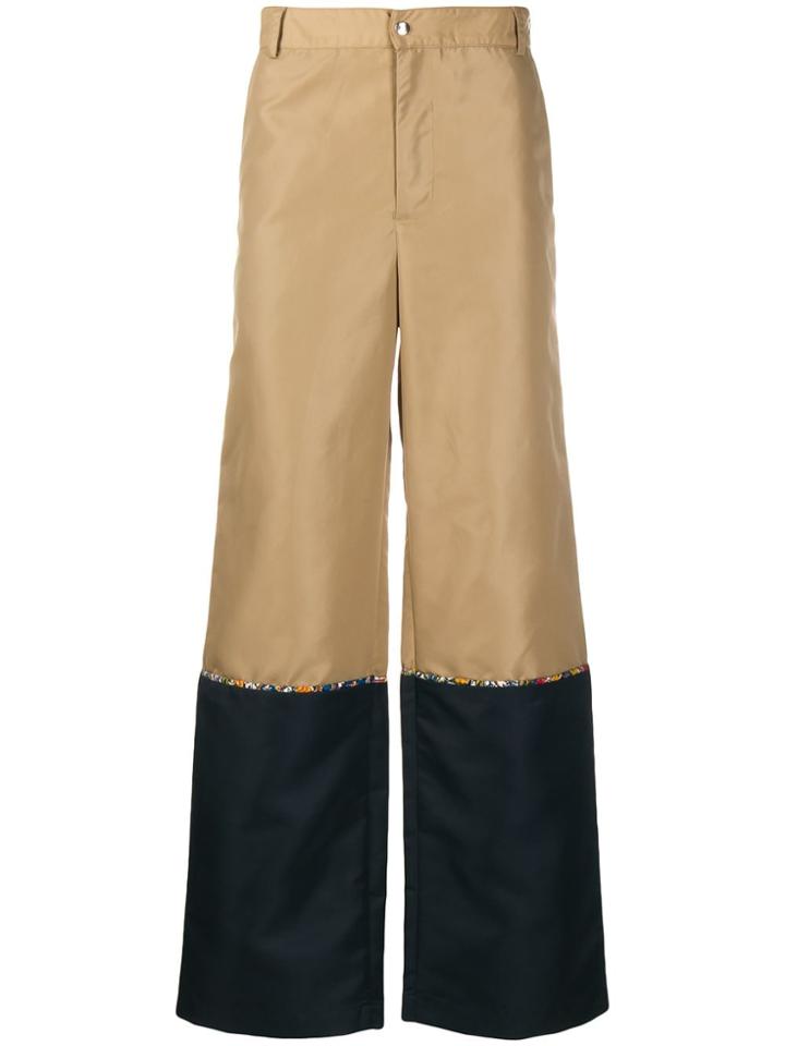 Paria Farzaneh Straight-leg Contrast Cuff Trousers - Brown
