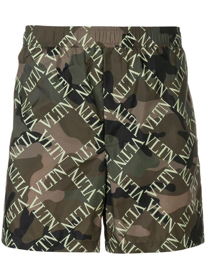 Valentino Vltn Logo Swim Shorts - Green