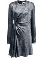 Saint Laurent Gathered Front Mini Dress - Silver