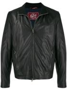 Stewart Zipped Biker Jacket - Black