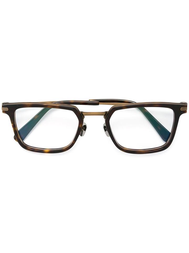 Brioni Square Frame Glasses, Black, Acetate/titanium