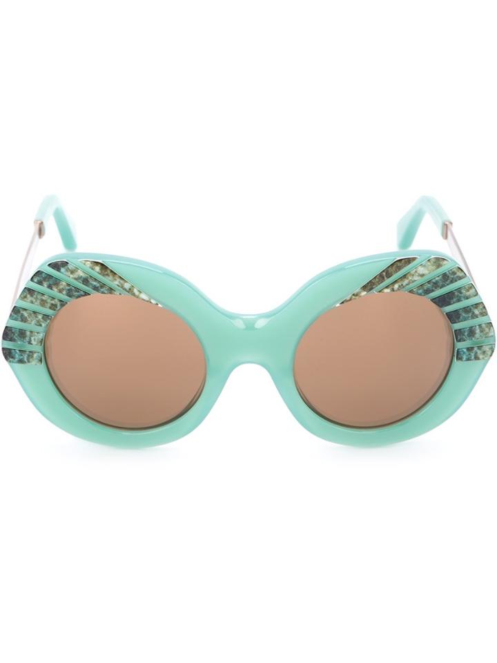 Cutler & Gross Oversized Sunglasses - Green