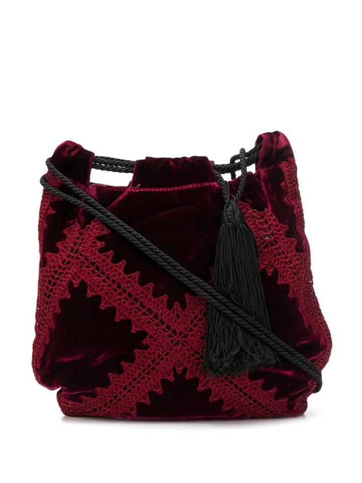 Giorgio Armani Pre-owned 2000's Tassel Drawstring Shoulder Bag - Red