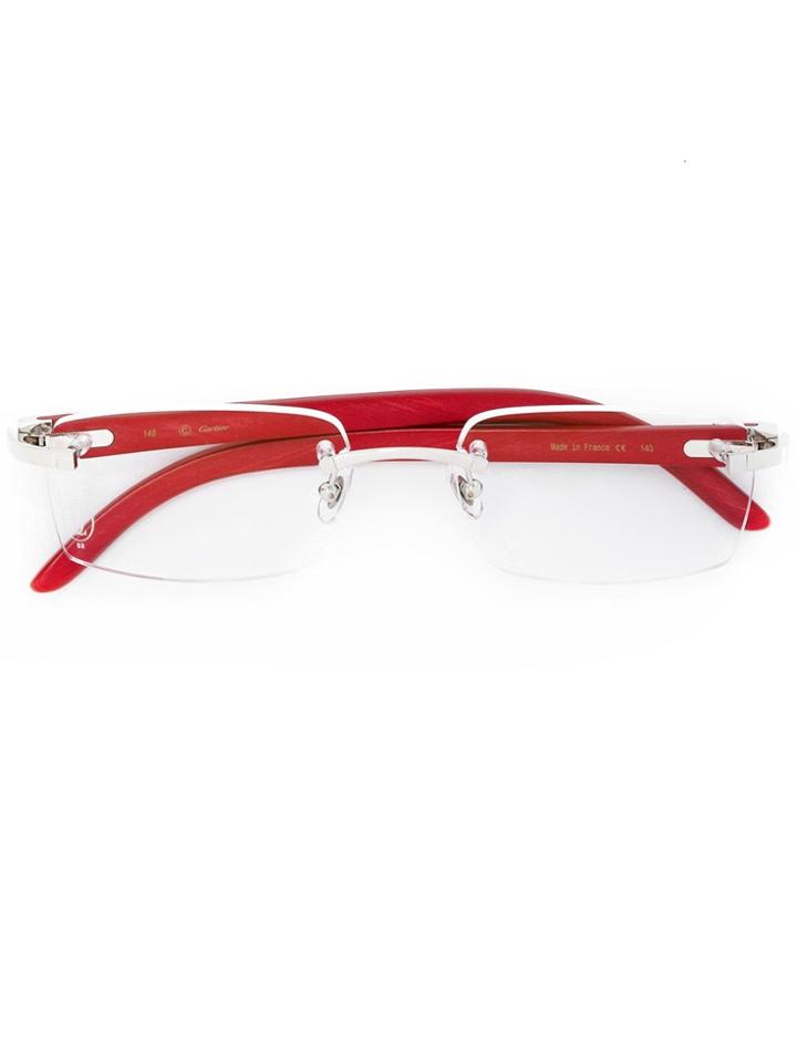 Cartier 'décor C' Optical Glasses - Red