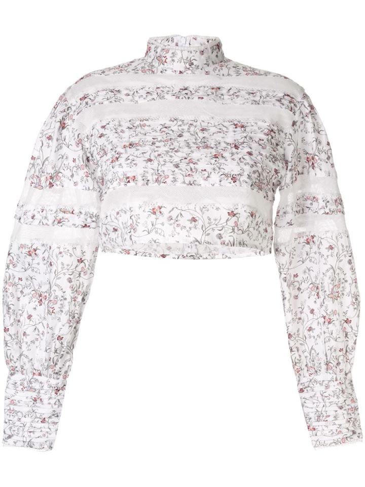 Sir. Haisley Floral Print Cropped Top - White