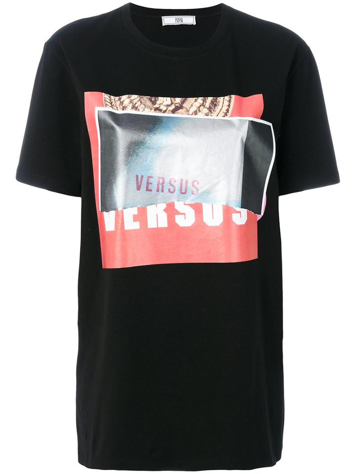 Versus - Logo Print T-shirt - Women - Cotton/spandex/elastane - Xl, Black, Cotton/spandex/elastane